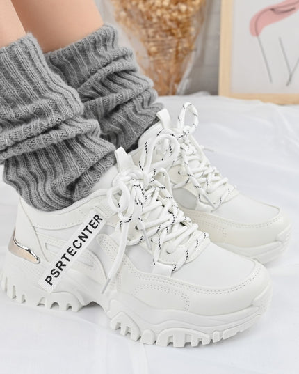 Дамски спортни обувки от екологична кожа 1270, бели