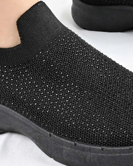 Pantofi sport De dama,Din material textil,Cu Strasuri,D1401,Negru OEM