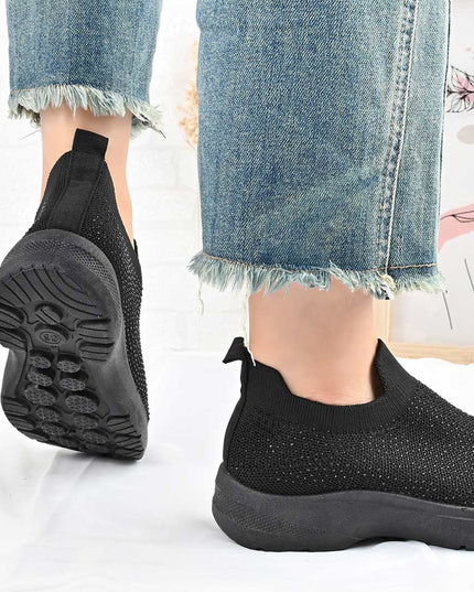 Pantofi sport De dama,Din material textil,Cu Strasuri,D1401,Negru OEM