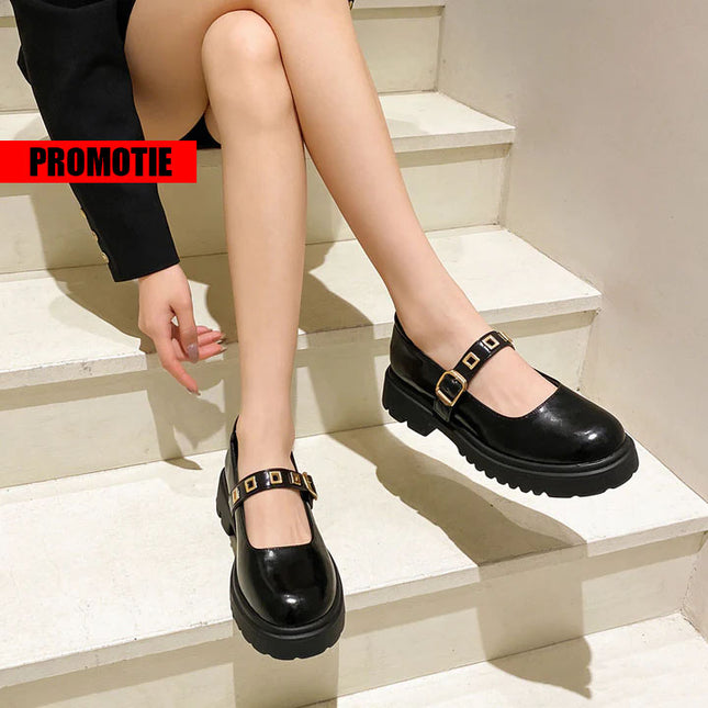 Pantofi casual de dama,Din piele ecologica,P1285,Negru OEM