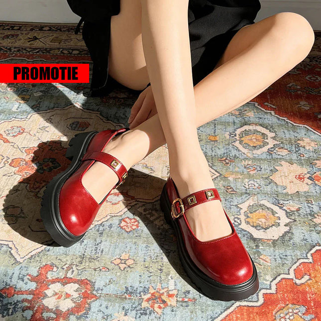 Pantofi casual de dama,Din piele ecologica,P1285,Visiniu OEM