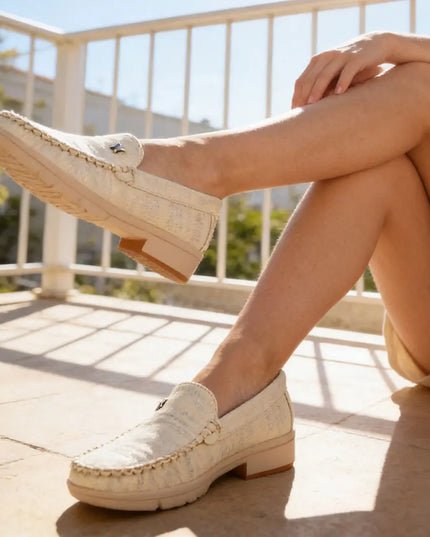 Pantofi casual de dama,Usor,Din piele ecologica,Cu Brant din piele Naturala,P1263, Bej OEM