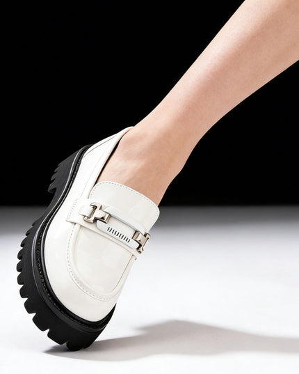 Pantofi casual de dama din piele ecologica, P1269 - Alb