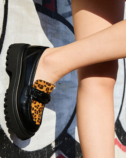 Pantofi casual de dama din piele ecologica, P1269 - Leopard