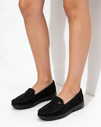 Pantofi casual de dama,Usor,Din piele ecologica,Cu Brant din piele Naturala,P1263,Negru OEM