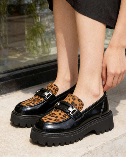 Pantofi casual de dama din piele ecologica, P1269 - Leopard