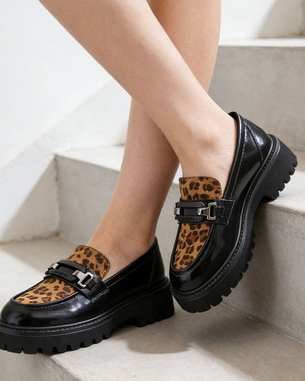 Pantofi casual de dama din piele ecologica, P1269 - Leopard