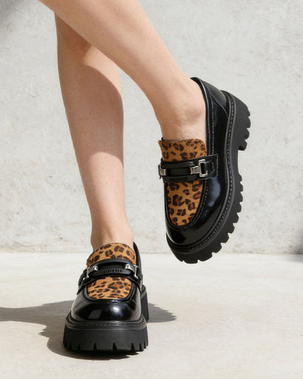 Pantofi casual de dama din piele ecologica, P1269 - Leopard