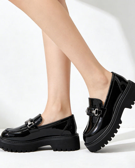 Pantofi casual de dama,Din piele ecologica,P1269,Negru Lucios