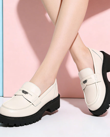 Pantofi casual de dama din piele ecologica, PA1264 - Bej