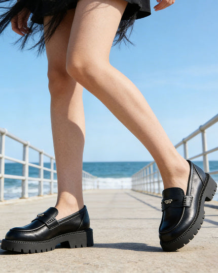 Pantofi casual de dama din piele ecologica, PA1264 - Negru