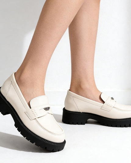 Pantofi casual de dama din piele ecologica, PA1264 - Bej