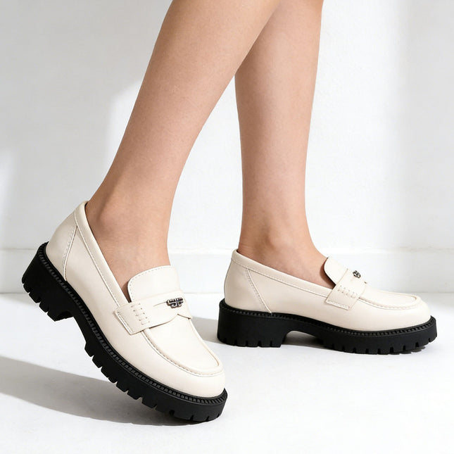 Pantofi casual de dama,Din piele ecologica,PA1264,Bej