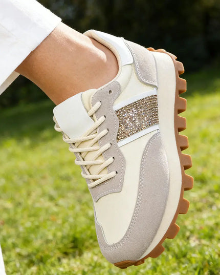 Pantofi sport De dama ,Din material textil,1276, Bej OEM