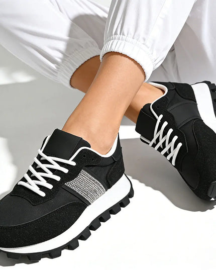 Pantofi sport De dama ,Din material textil,1276, Negru OEM