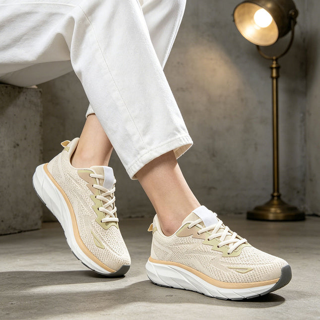 Pantofi sport de dama 0145,usori,din material textil,Bej