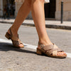 Sandale de dama,Cu Toc Gros,Din Piele Ecologica,SA70,Kaki
