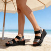 Sandale de dama,Cu platforma,Din Piele Ecologica,SA92,Gun