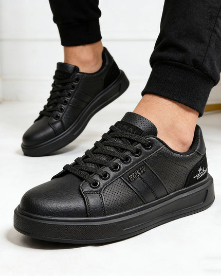 Pantofi sport de barbati din piele ecologica, B4073 - Negru