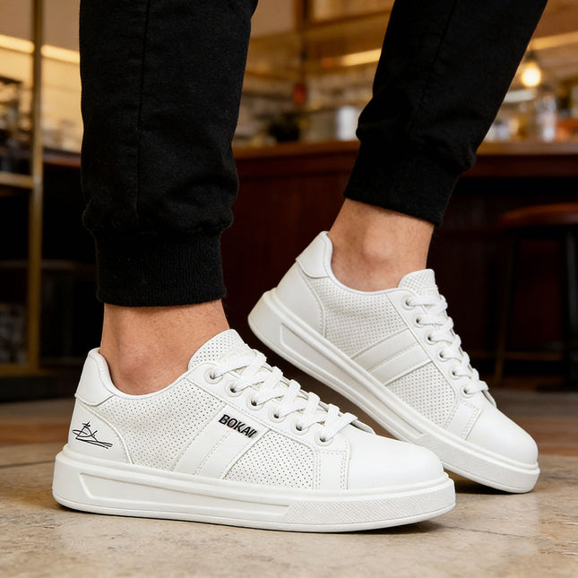 Pantofi sport de barbati,din piele ecologica,B4073,Alb