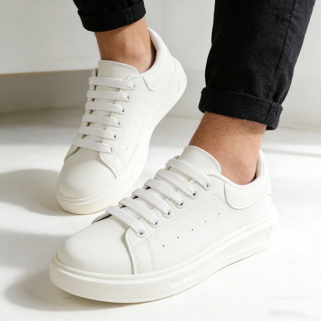 Pantofi sport de barbati,din piele ecologica,B4074,Alb