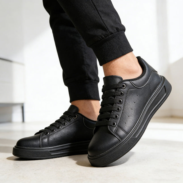 Pantofi sport de barbati,din piele ecologica,B4074,Negru