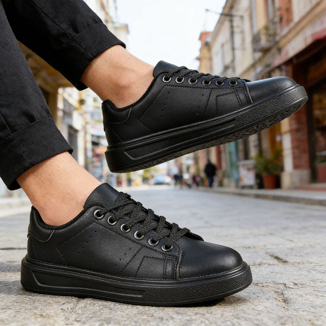 Pantofi sport de barbati,din piele ecologica,B4072,Negru