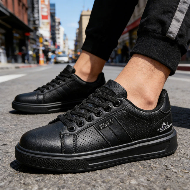 Pantofi sport de barbati,din piele ecologica,B4073,Negru