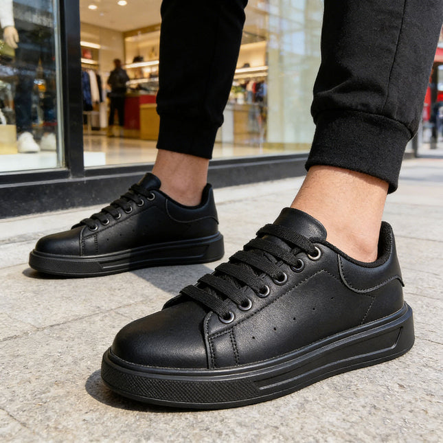 Pantofi sport de barbati,din piele ecologica,B4074,Negru