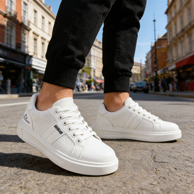 Pantofi sport de barbati,din piele ecologica,B4073,Alb