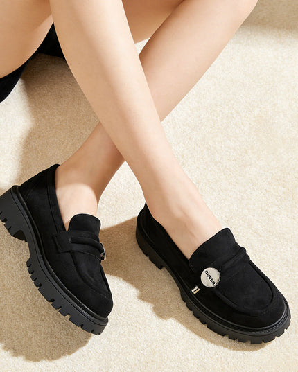 Pantofi casual de dama din piele ecologica intoarsa, P1265 - Negru