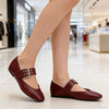 Balerini Casual De Dama,Din piele ecologica,BL500,Visiniu