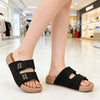 Papuci Casual De Dama,Din piele intoarsa ecologica,PD1093,Negru