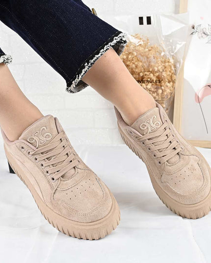 Pantofi Sport De Dama din Piele ecologica, D1483 - Kaki