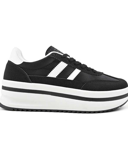 Pantofi Sport De Dama din material textil, D1494 - Negru
