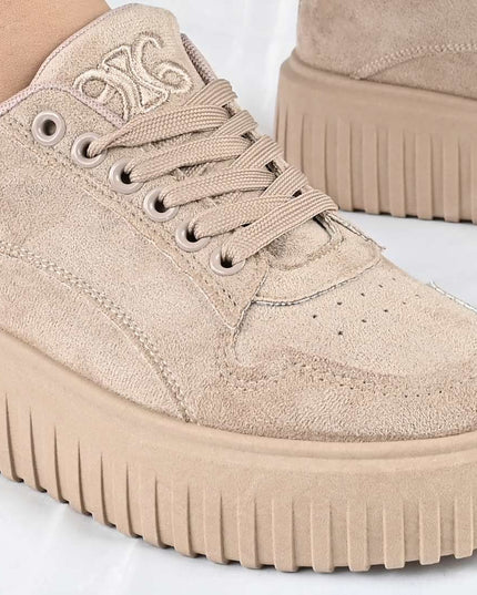 Pantofi Sport De Dama din Piele ecologica, D1483 - Kaki