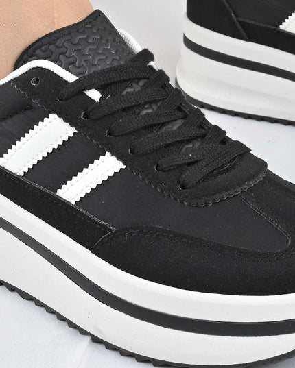 Pantofi Sport De Dama din material textil, D1494 - Negru