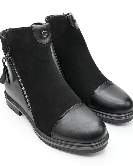 Ghete de dama,Din piele ecologica cu interior imblanit,GD1039,Negru
