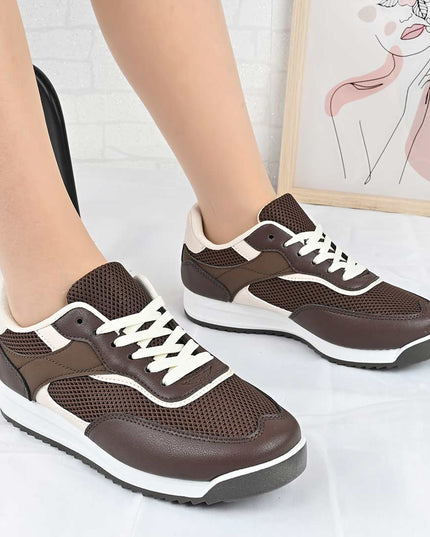 Pantofi Sport De Dama din material textil, D1495 - Maro