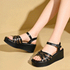 Sandale de dama,Din Piele Ecologica,Cu platforma,SA105,Negru