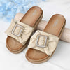 Papuci Casual De Dama,Din piele intoarsa ecologica,PD1091,Bej