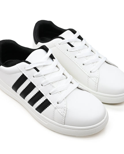 Pantofi sport de dama,D1310,Din piele ecologica,Alb cu Negru