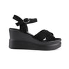 Sandale de dama,Cu platforma,Din Piele Ecologica Intoarsa,SA23,Negru
