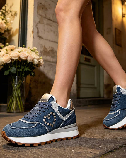 Pantofi sport De dama,Din Denim,D1399.Albastru