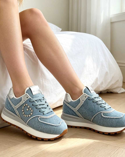 Pantofi sport De dama,Din Denim,D1399.Albastru Desschis