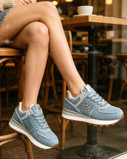 Pantofi sport De dama,Din Denim,D1399.Albastru Desschis