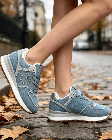 Pantofi sport De dama,Din Denim,D1399.Albastru Desschis