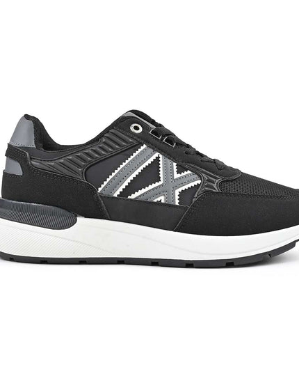 Pantofi sport de barbati din piele ecologica, B4070 - Negru
