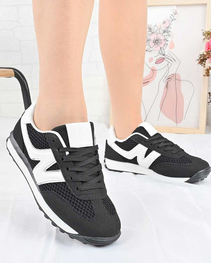 Pantofi Sport De Dama din material textil, D1497 - Negru