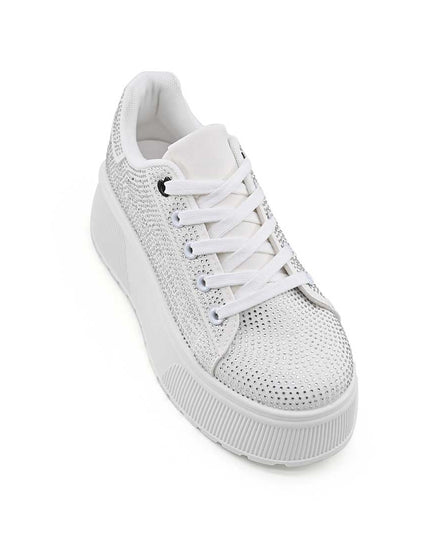 Pantofi Sport De Dama,Cu platforma,Din Piele ecologica intoarsa,D1515,Alb